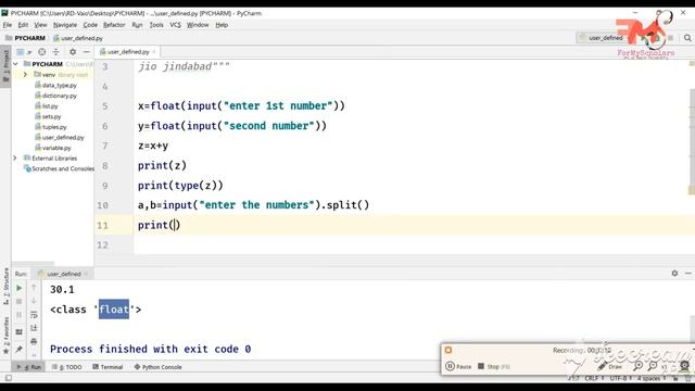 #13 How to take Input from User in Python | User Defined Program | PyCharm | Hindi