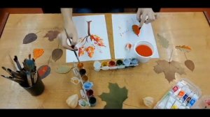 Монотипия осенними листьями