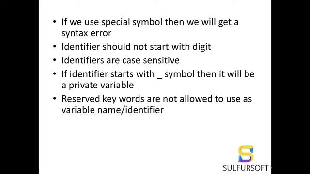 Python #1 Easy Tutorial for absolute beginners - identifiers and variable declaration