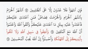 Сура 2, стр. №30, аяты 191-196, Аль-Бакара. Учебное чтение Корана.