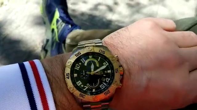 Часы Invicta тёмно-синий циферблат 48мм позолота 750 пробы браслет двойной цвет цена 240$