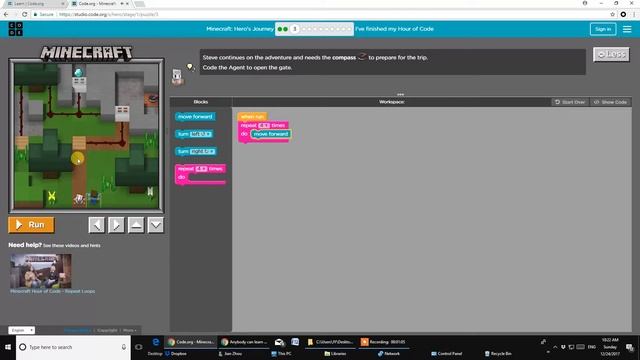 How to play Minecraft on code.org - coding by kids смотреть онлайн