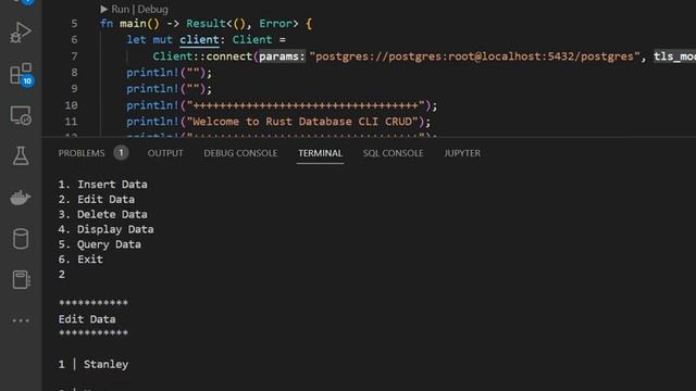 Rust + PostgreSQL CRUD application смотреть онлайн