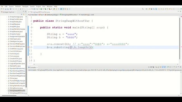 Swapping of 2 String in Java - Without using Extra Variable | Kannada Programming | Swap 2 String смотреть онлайн