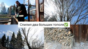 Спилил два больших тополя👍