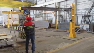Заводские испытания настенного консольного крана 0,5тн.