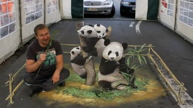 Объёмные РИСУНКИ НА АСФАЛЬТЕ смотреть онлайн