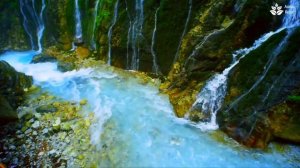 Calming Sounds of Turquoise Mountain River with Waterfalls in Germany (10 hours white noise).