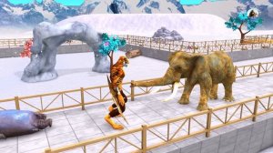 Dinosaurs vs Animals vs Saber Tooth Tiger Speed Race Zigzag Course Animal Revolt Battle Simulator