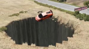 Машины против Гигантской ямы - BeamNG.Drive