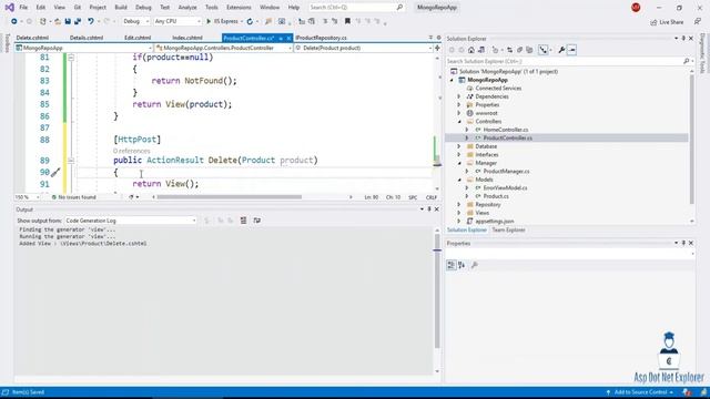 Delete document from MongoDB using Asp.Net Core MVC 5 with Repository Pattern