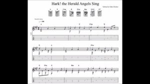 Hark! the Herald Angels Sing with tablature/sheet music for solo fingerstyle guitar