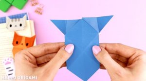 Оригами Котик Закладка из бумаги | Origami Paper Cat Bookmark