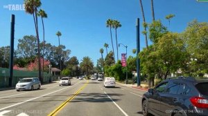 LOS ANGELES - Driving West Los Angeles on Wilshire Boulevard, California, USA, Travel, 4K UHD