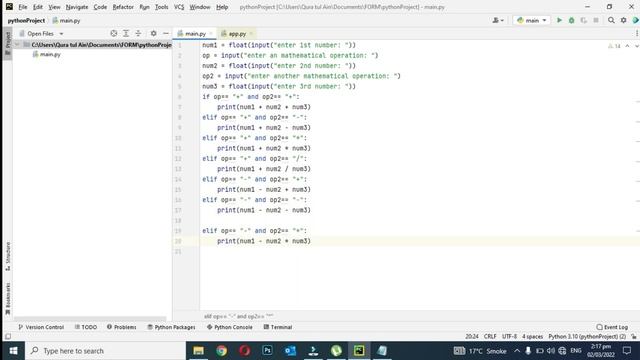 First Ever Python Project using Pycharm | Building a Basic Calculator