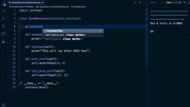 The setUpClass() and tearDownClass() in Python | Methods in Python | Learn setUpClass() Method