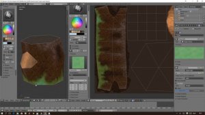 Time laps of Trunk Game Asset in Blender with Texture Paint