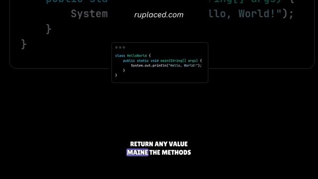 ? Java's Main Method Demystified! ?? Ever wondered what 'public static void main' means in Java? ?