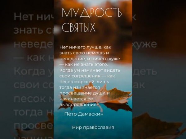 Мудрость святых Петр Дамаскин