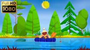 Анимированный фон "Спящий рыболов". 
Cartoon background "Sleeping fisherman".