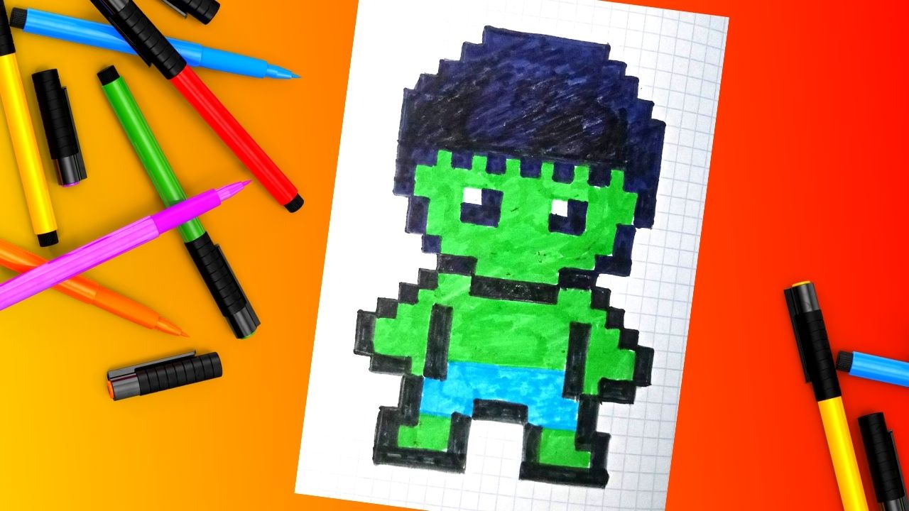 Как нарисовать Халка по клеточкам #пикселька #рисуемпоклеточкам смотреть онлайн