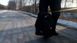 на моноколесе по ледяным дорогам #euc  #моноколесо  #