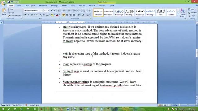 java tutorial 2 (a)  main method in java (public static void main (String [] args))