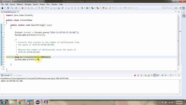 How to use toEpochMilli method of Instant class? | Java 8 Date and Time