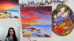 Мастер-класс по маслу «Этюд на море» | Как нарисовать морской пейзаж поэтапно