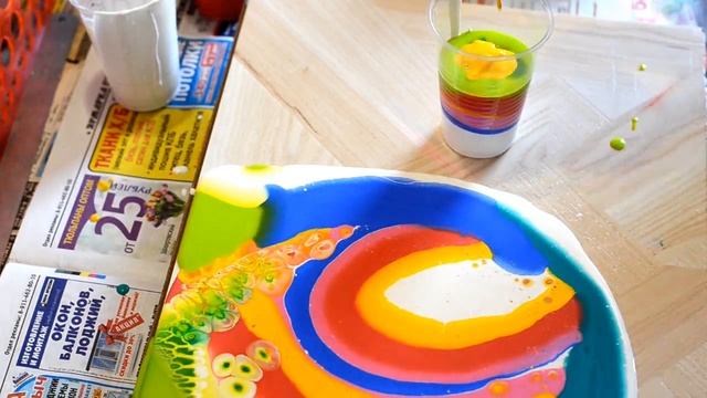 Акриловая заливка Жар-птица. смотреть онлайн