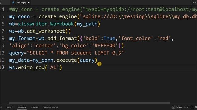 Transfer data from MySQL or SQLite database table to create Excel worksheet by xlsxwriter library смотреть онлайн