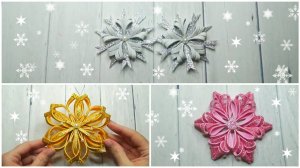 ❄3 снежинки из фоамирана на рождественскую елку❄