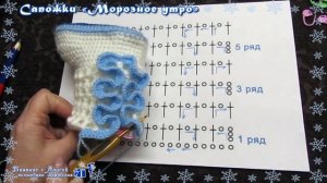Пинетки - сапожки «Морозное утро». Вязание крючком. Children crochet boots. Alice - Crochet.