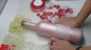 Декор бутылки вина в подарок. Мастер класс!