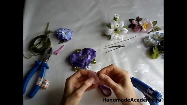 ✿ЦВЕТЫ ИЗ ТКАНИ: Как сделать надежное крепление Часть - 1