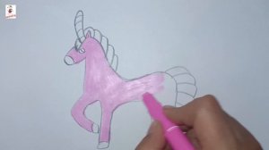 Как нарисовать Единорог - Стоящий волшебный Единорог