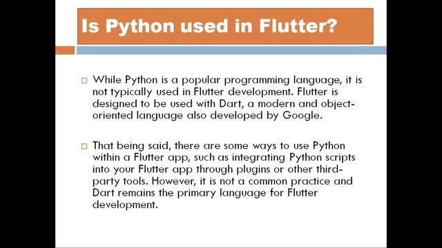 Is Python used in Flutter