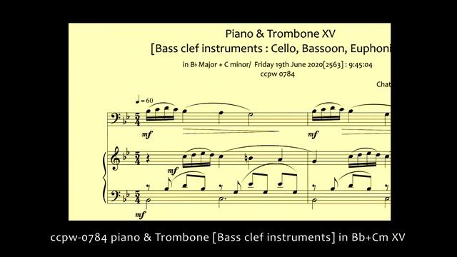 0784 piano & Trombone [Bass clef instruments] in Bb+Cm XV смотреть онлайн