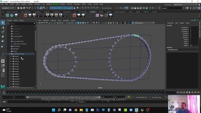 Cycle Chain Rigging Node Expression Editor Motion path Animated snapshot - Autodesk Maya смотреть онлайн