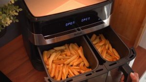Tefal Doppelkammer-Heißluftfritteuse Dual Easy Fry & Grill EY905D Review Produkttest