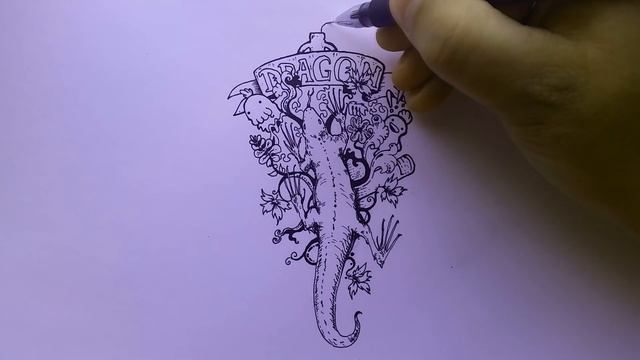 Рисунки карандашом и лайнером. Dragons doodle by Pencilmania. смотреть онлайн