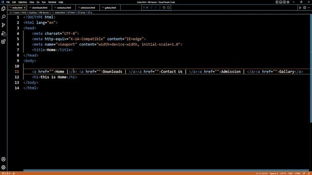 Lesson 9A: links in html, how to link pages in html, anchor tag