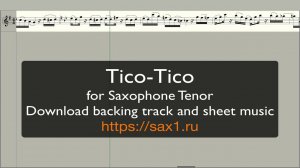 Abreu - Tico-Tico (Backing track & Sheet music for saxophone tenor)