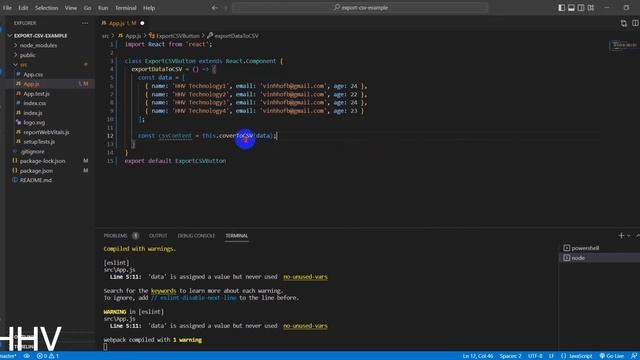 ReactJS - How To Export CSV File With Reactjs