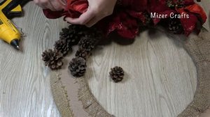 Красный Новогодний венок из шишек своими руками /Christmas wreath/DIY рождественский венок