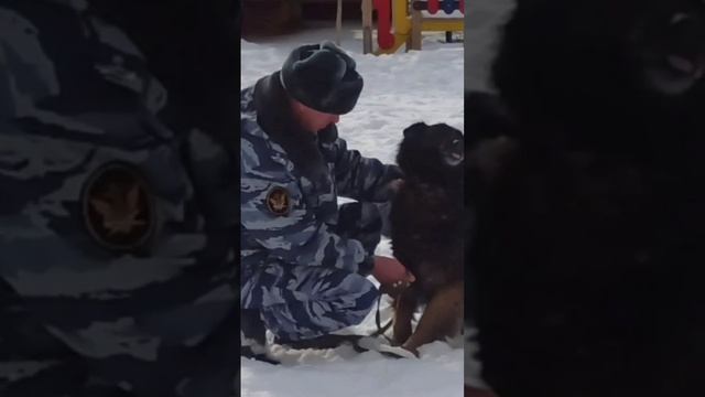 К воспитанникам ГКУ СО СРЦН "Гармония" приехали сотрудники кинологической службы