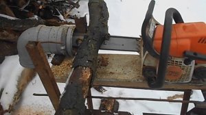 Циркулярка из бензопилы Штиль МС 180 в работе