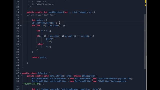 Coding Challenge | Java | Part 10 | Sales by match Program | Coding Solution | Hackerrank Practice