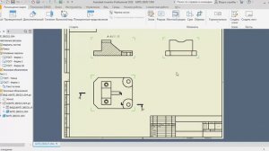 Модель и чертеж детали "Опора" в Autodesk Inventor