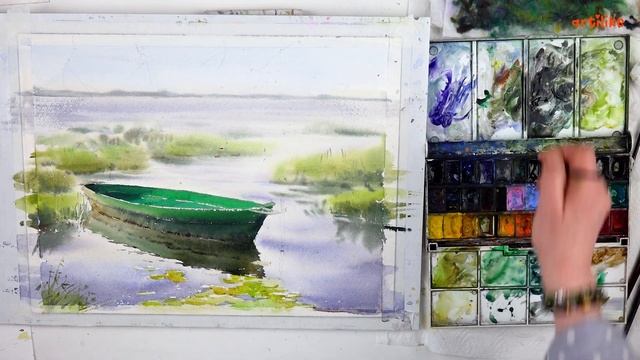 КАК НАРИСОВАТЬ КУВШИНКИ И ОТРАЖЕНИЕ В ВОДЕ АКВАРЕЛЬЮ в технике аля-прима? Акварель для начинающих